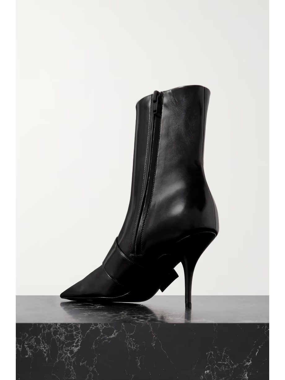 Knife buckled leather ankle boots Knife buckled leather ankle boots