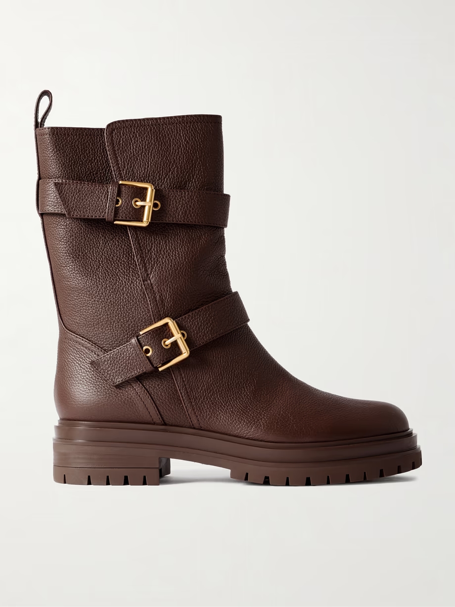 Thiago Flair buckled textured-leather boots Thiago Flair buckled textured-leather boots