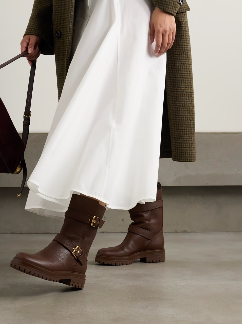 Thiago Flair buckled textured-leather boots Thiago Flair buckled textured-leather boots