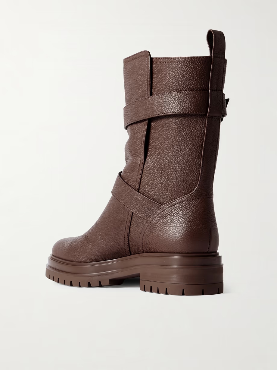 Thiago Flair buckled textured-leather boots Thiago Flair buckled textured-leather boots