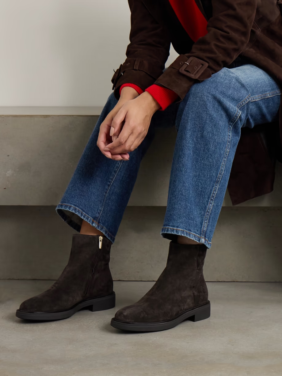 Lexington 20 leather-trimmed suede ankle boots Lexington 20 leather-trimmed suede ankle boots