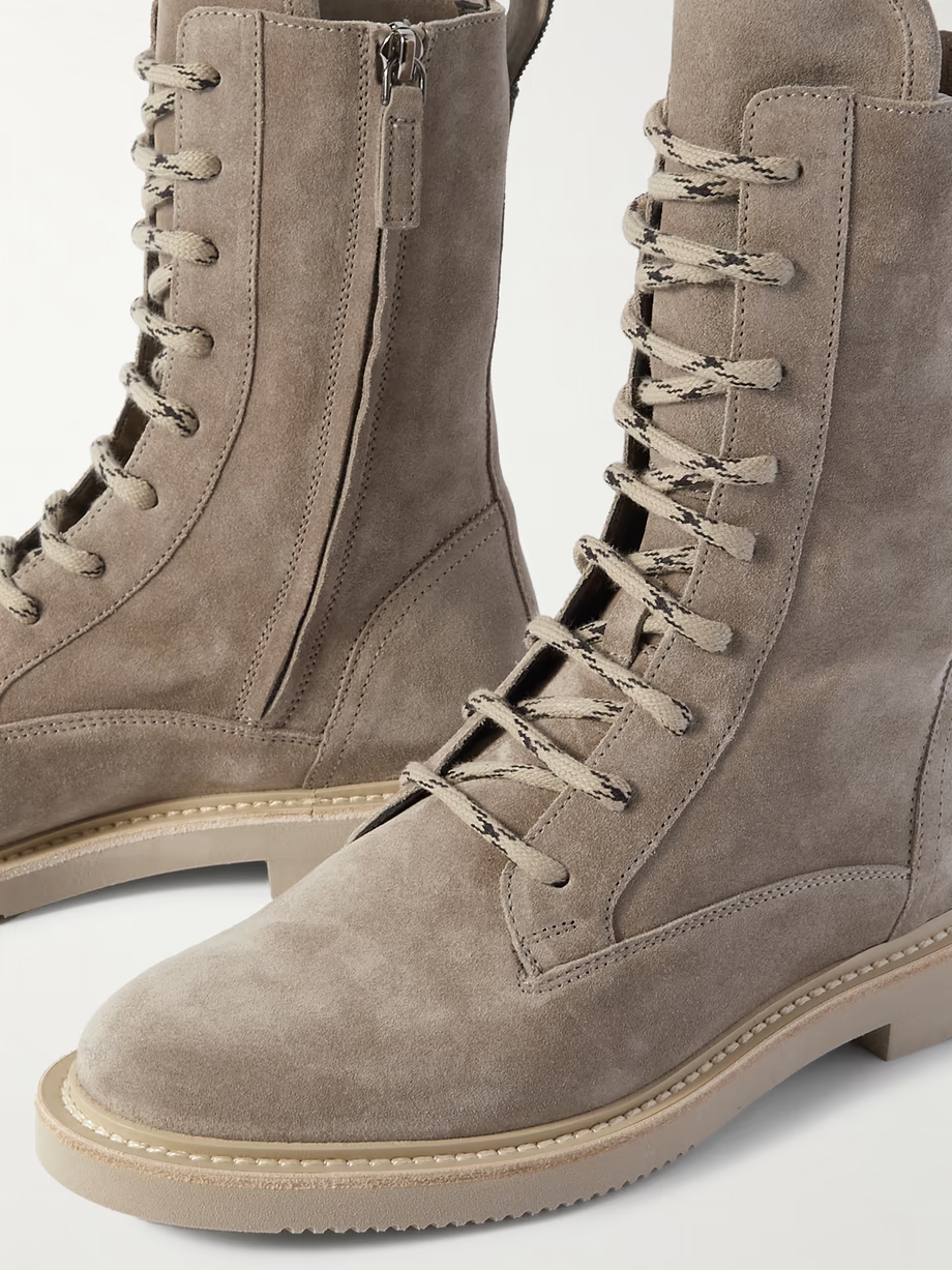 Bead-embellished suede ankle boots Bead-embellished suede ankle boots