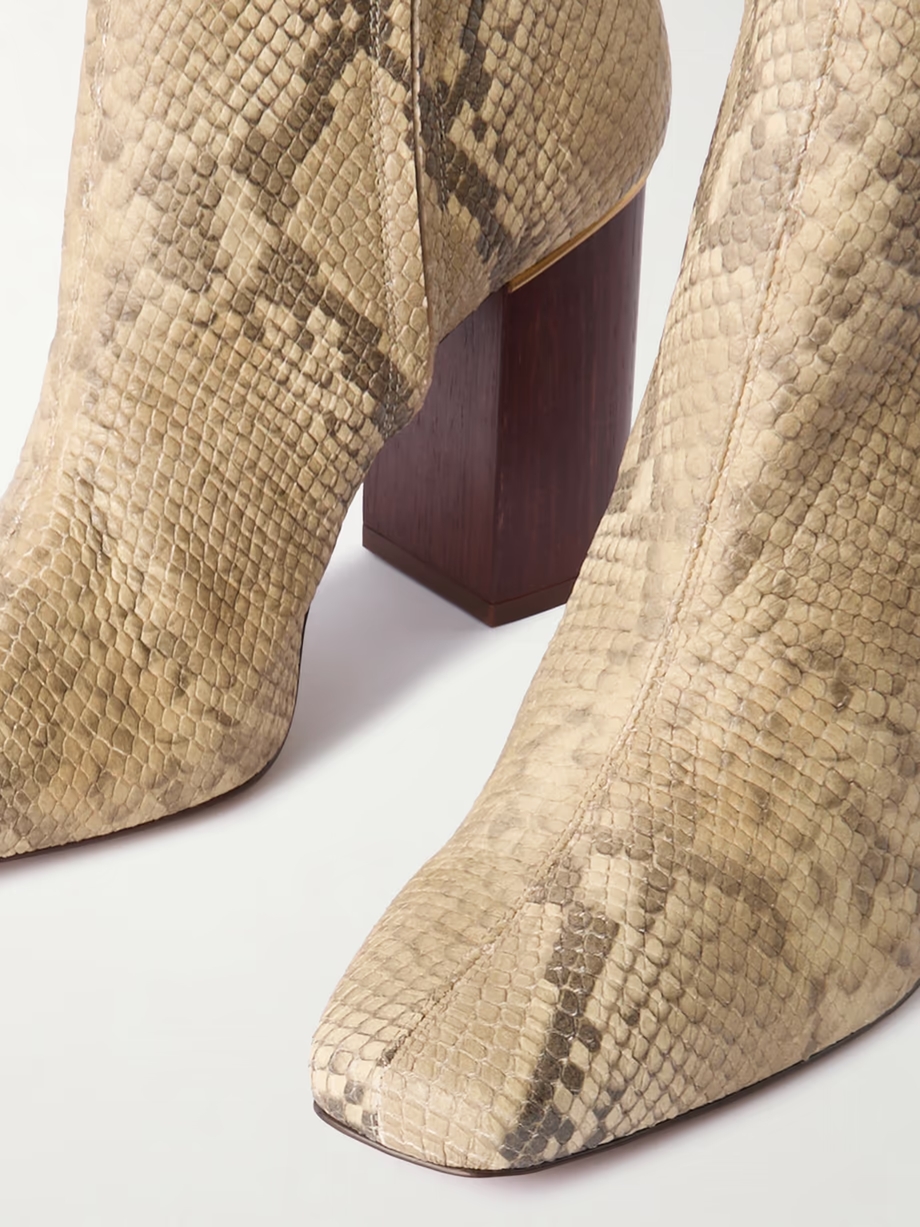 Ambre snake-effect leather ankle boots Ambre snake-effect leather ankle boots