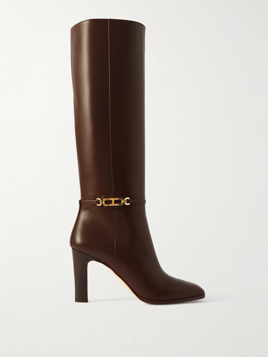 Embellished leather boots Embellished leather boots