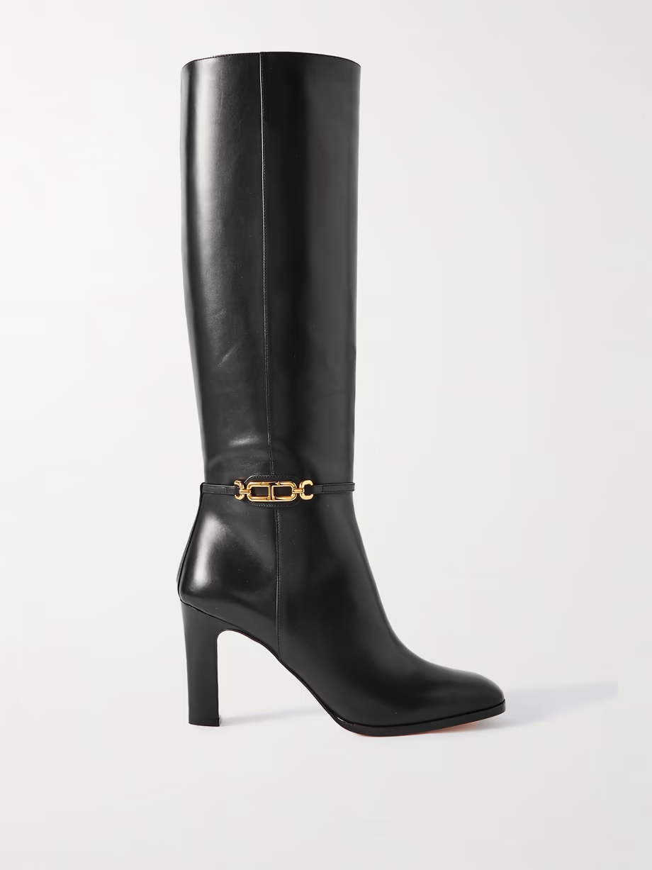 Embellished leather boots Embellished leather boots