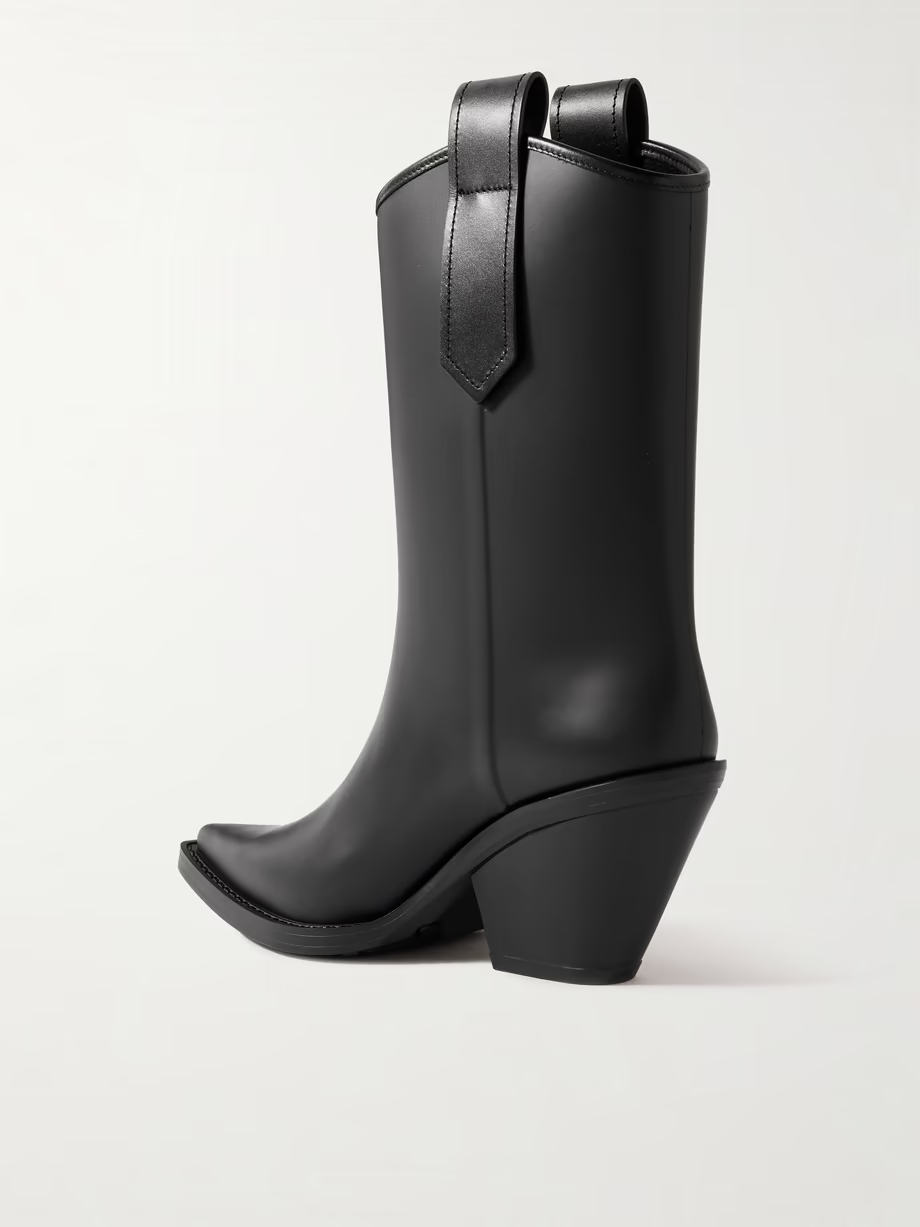 Tess leather-trimmed rubber ankle boots Tess leather-trimmed rubber ankle boots