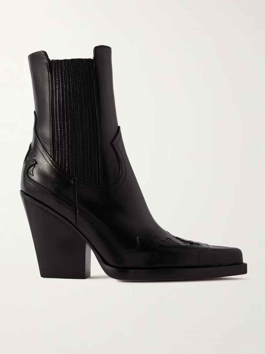 Dallas embroidered leather pointed-toe ankle boots Dallas embroidered leather pointed-toe ankle boots