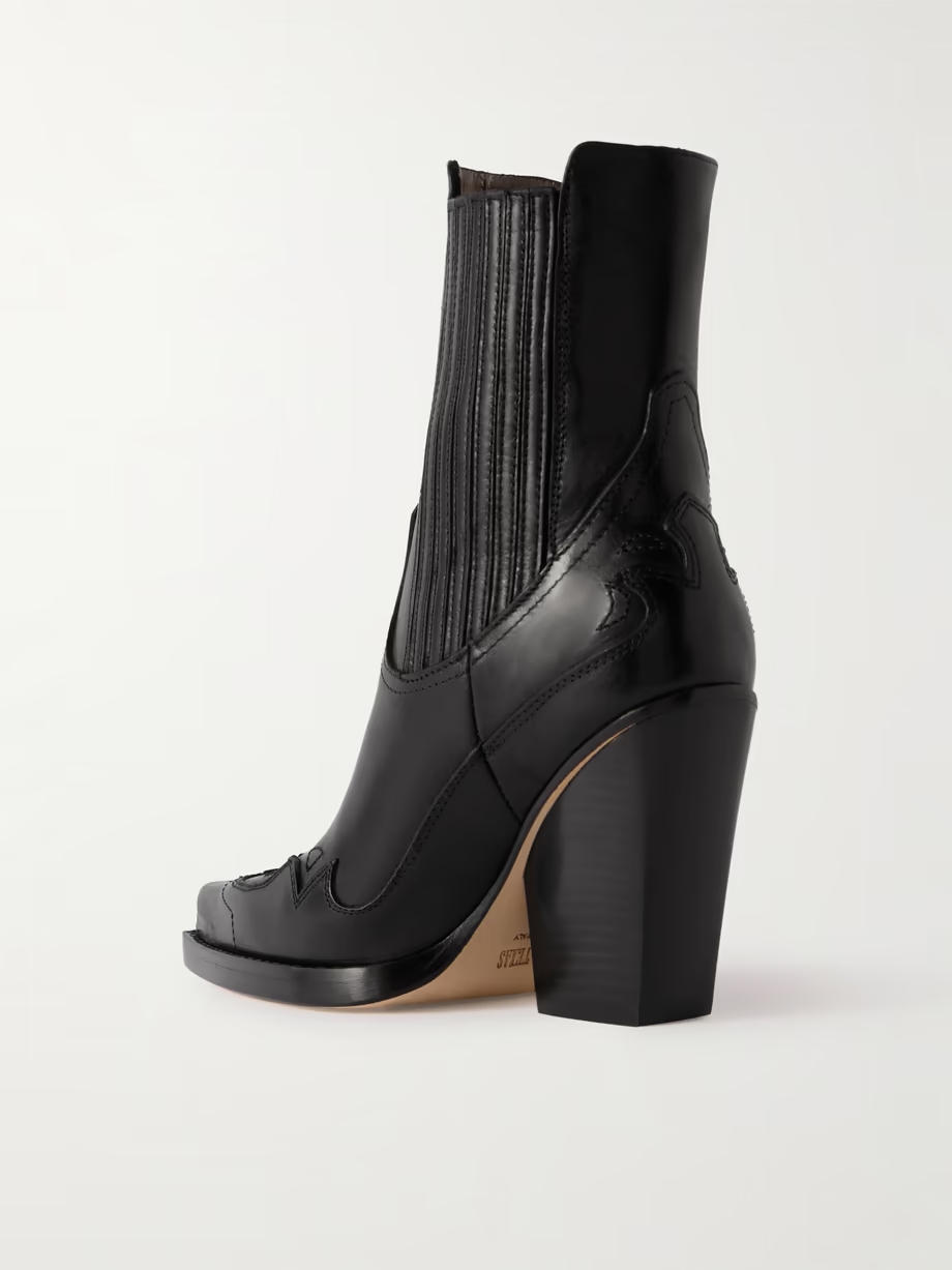 Dallas embroidered leather pointed-toe ankle boots Dallas embroidered leather pointed-toe ankle boots