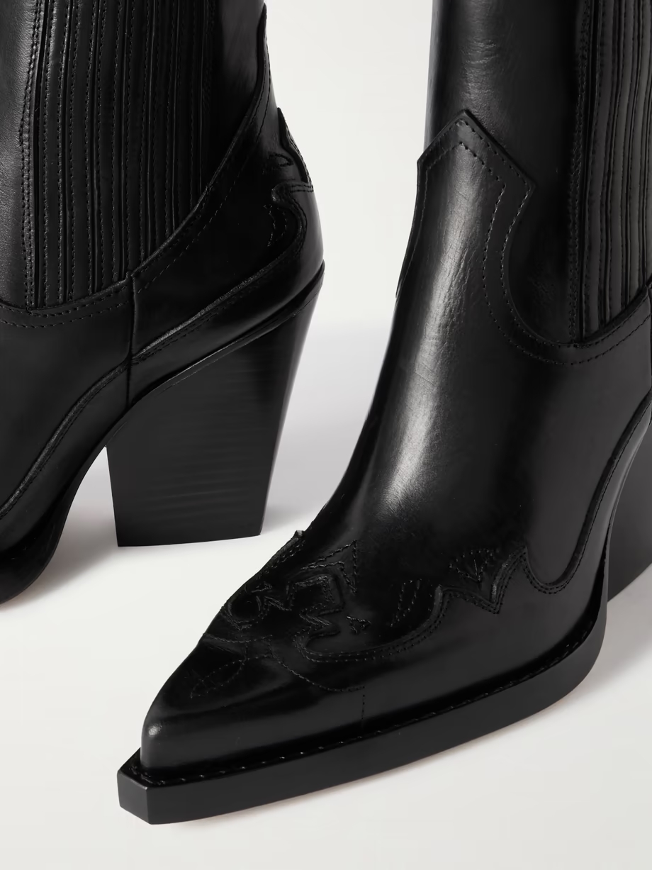 Dallas embroidered leather pointed-toe ankle boots Dallas embroidered leather pointed-toe ankle boots