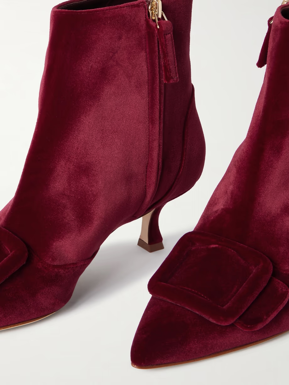 Baylow 50 buckled velvet ankle boots Baylow 50 buckled velvet ankle boots