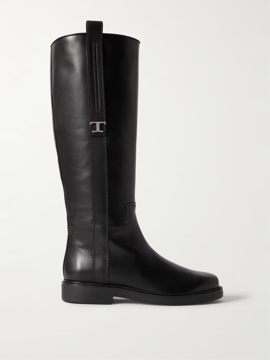 Embellished leather knee boots Embellished leather knee boots