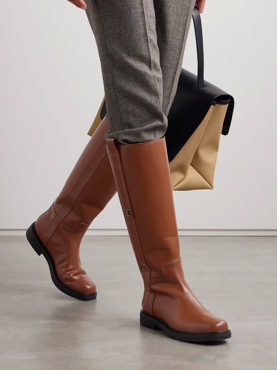 Embellished leather knee boots Embellished leather knee boots