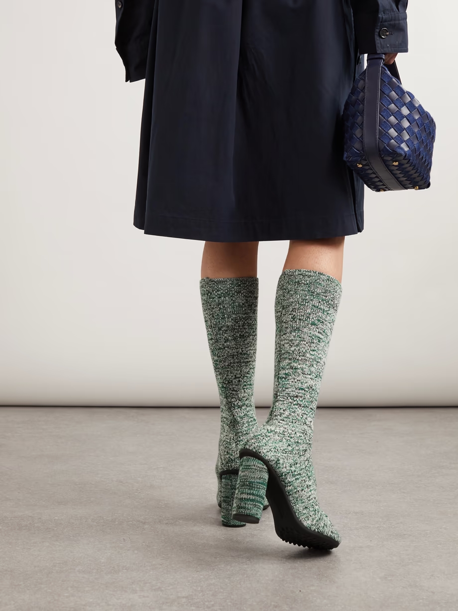 Atomic ribbed-knit knee boots Atomic ribbed-knit knee boots