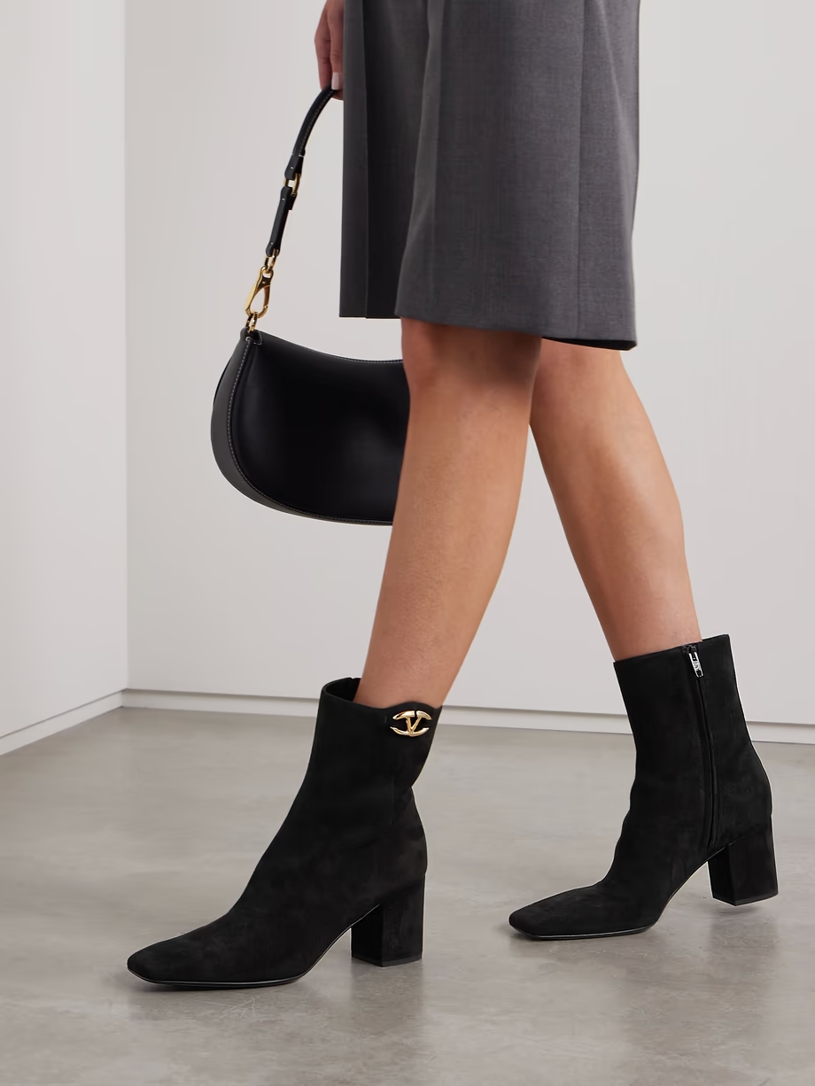 VLOGO Bold 70 embellished suede ankle boots VLOGO Bold 70 embellished suede ankle boots