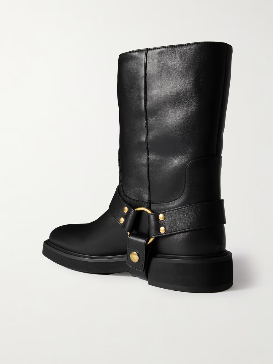 Embelished leather ankle boots Embelished leather ankle boots