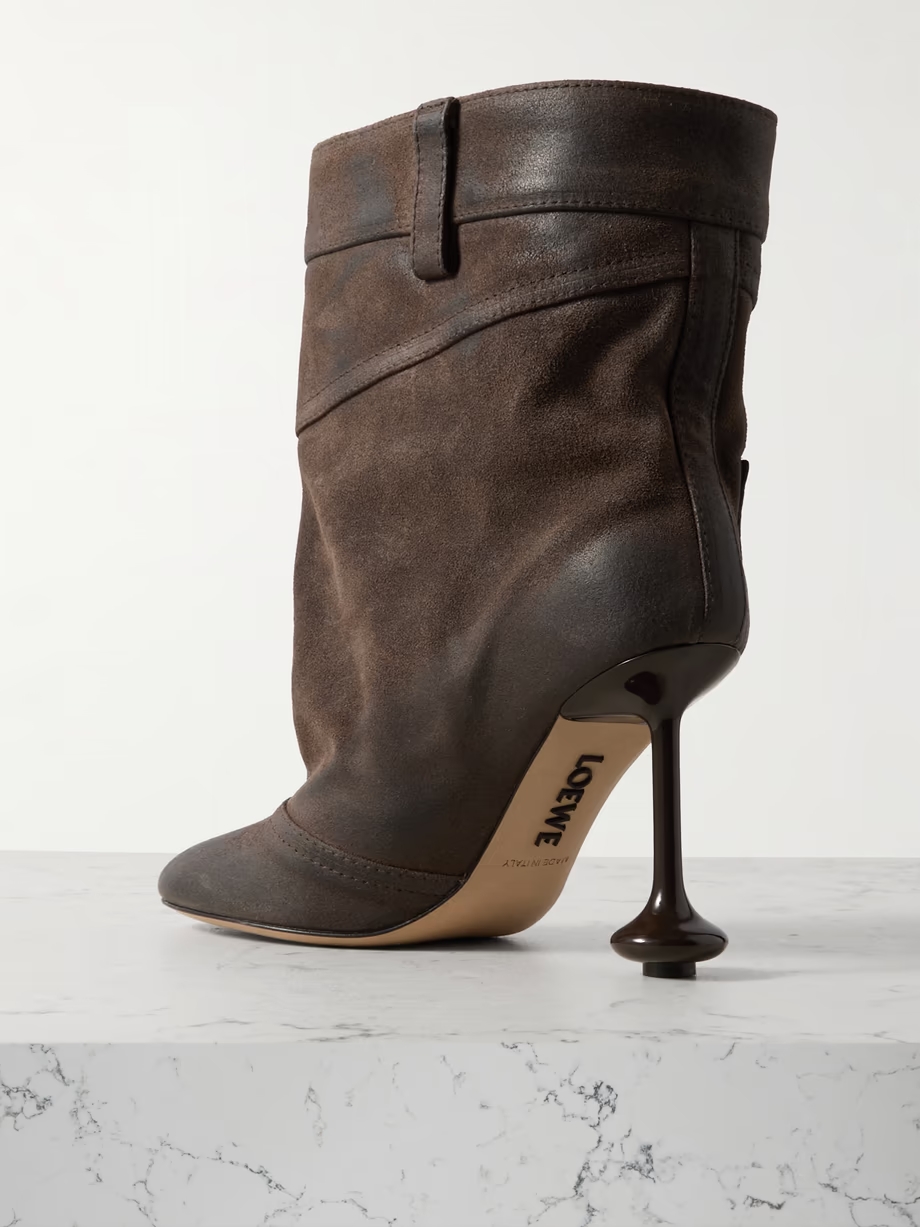 Toy paneled waxed-leather ankle boots Toy paneled waxed-leather ankle boots