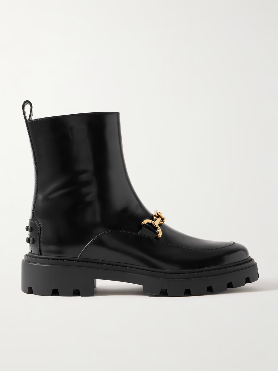 Gomma Pesante embellished glossed-leather ankle boots Gomma Pesante embellished glossed-leather ankle boots