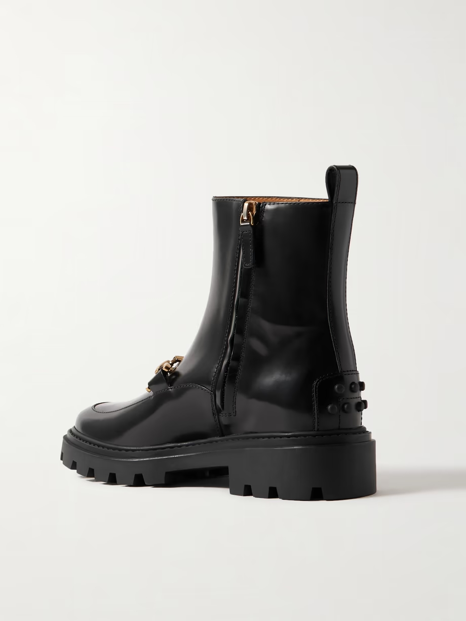 Gomma Pesante embellished glossed-leather ankle boots Gomma Pesante embellished glossed-leather ankle boots