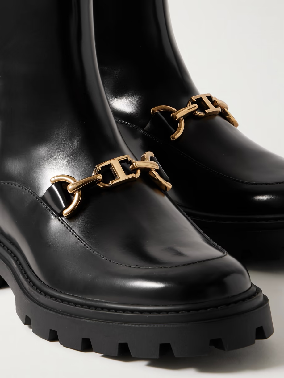 Gomma Pesante embellished glossed-leather ankle boots Gomma Pesante embellished glossed-leather ankle boots
