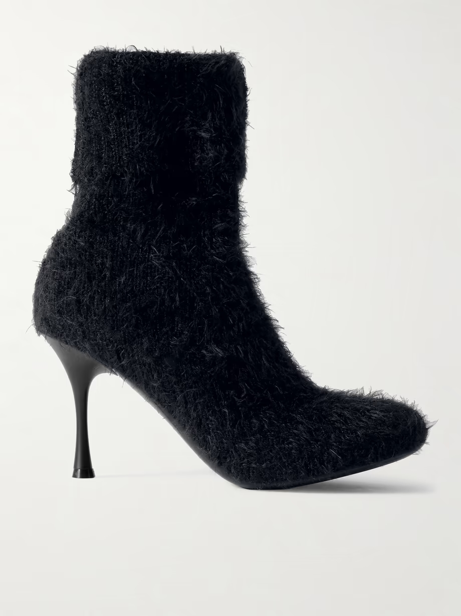 Aspen 95 brushed ribbed-knit ankle boots Aspen 95 brushed ribbed-knit ankle boots