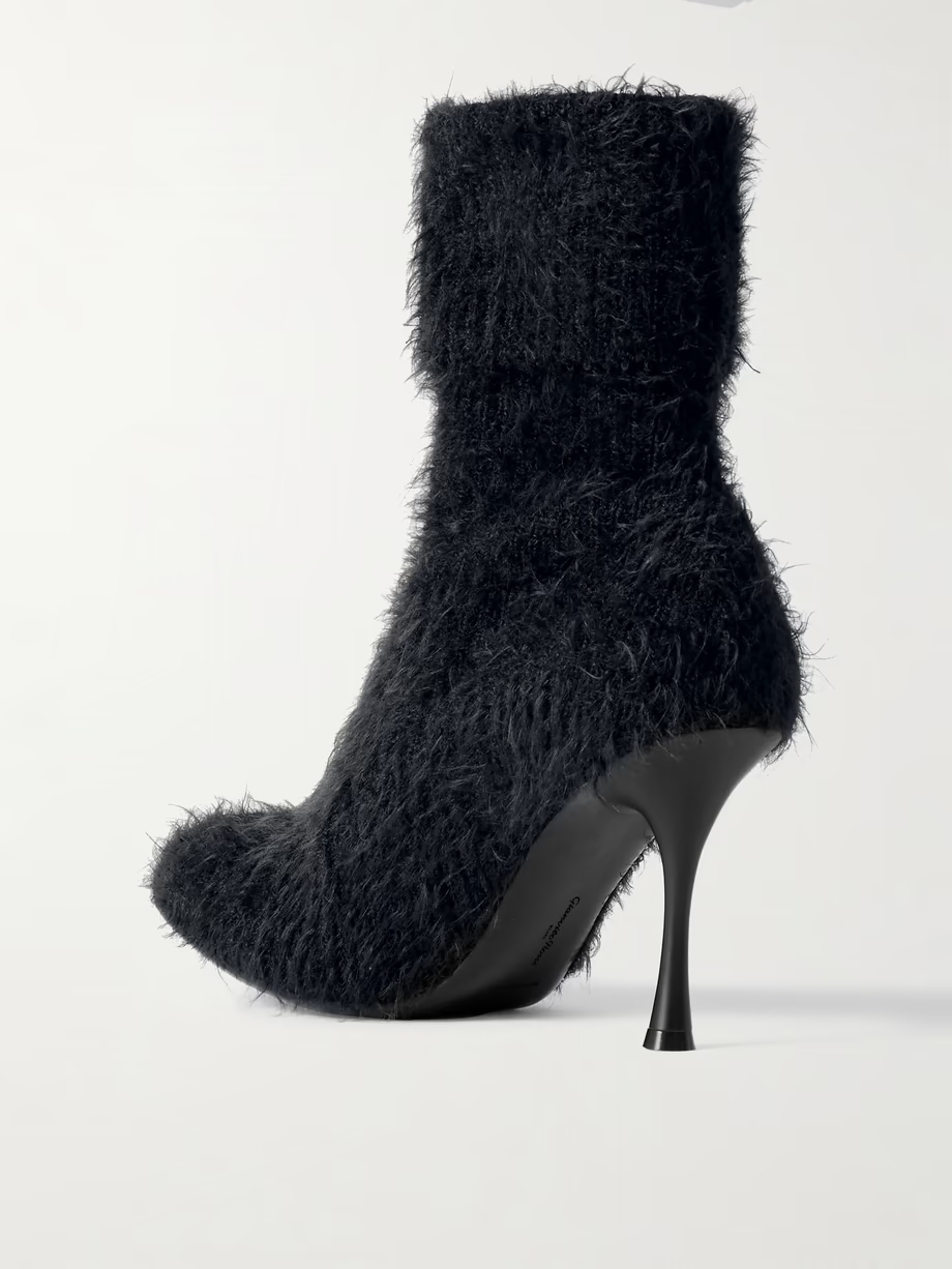 Aspen 95 brushed ribbed-knit ankle boots Aspen 95 brushed ribbed-knit ankle boots
