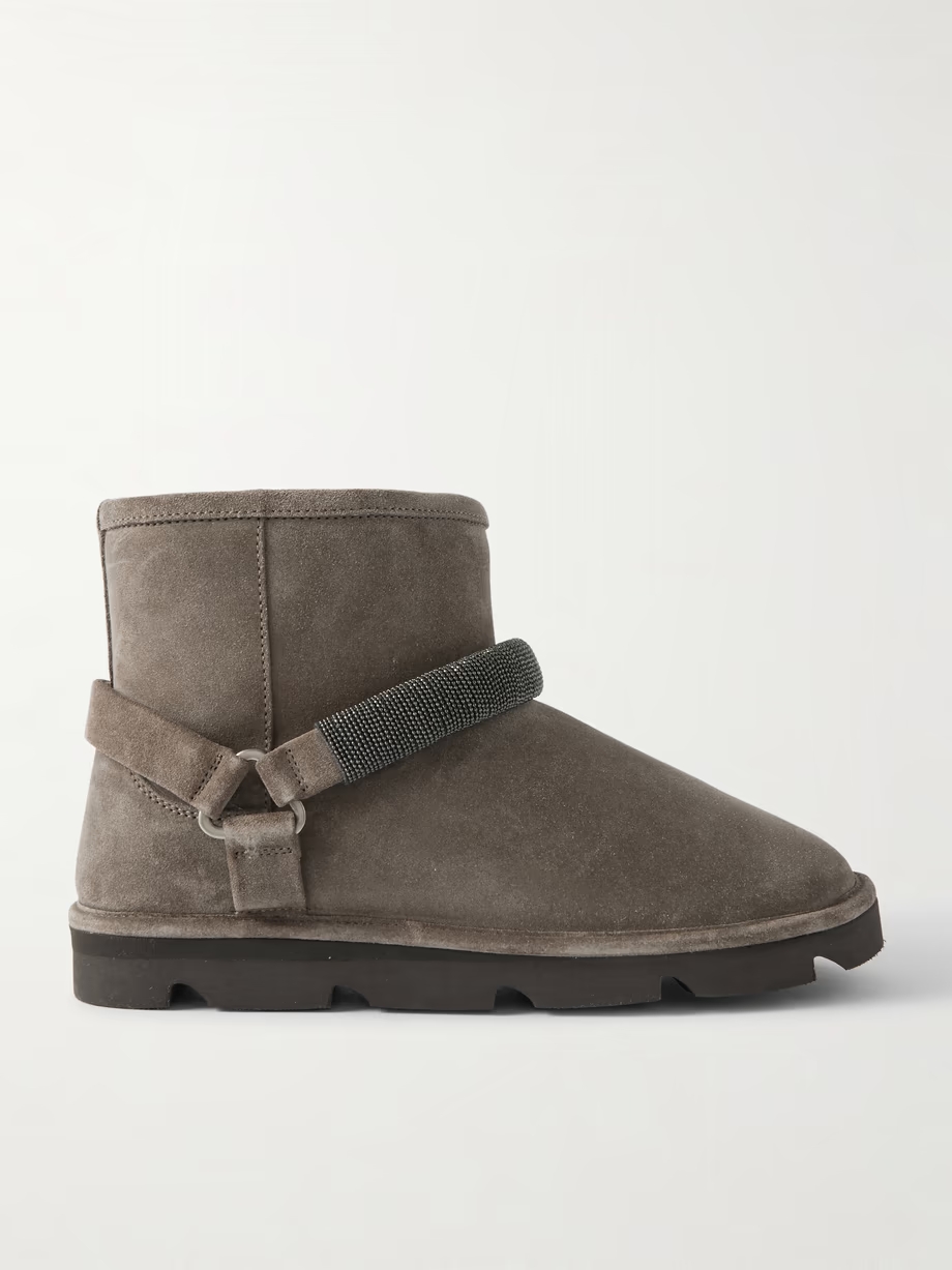 Bead-embellished shearling boots Bead-embellished shearling boots