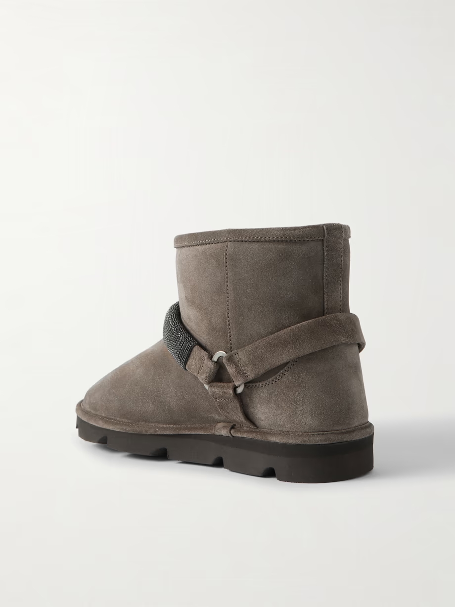 Bead-embellished shearling boots Bead-embellished shearling boots