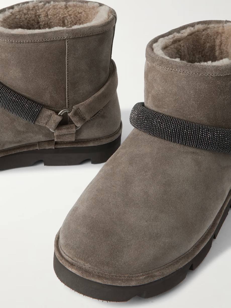 Bead-embellished shearling boots Bead-embellished shearling boots