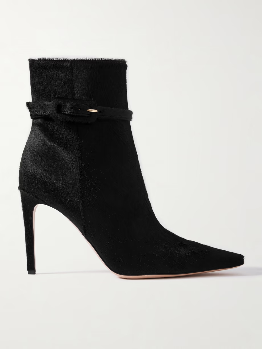 Linsay 95 buckled calf hair ankle boots Linsay 95 buckled calf hair ankle boots