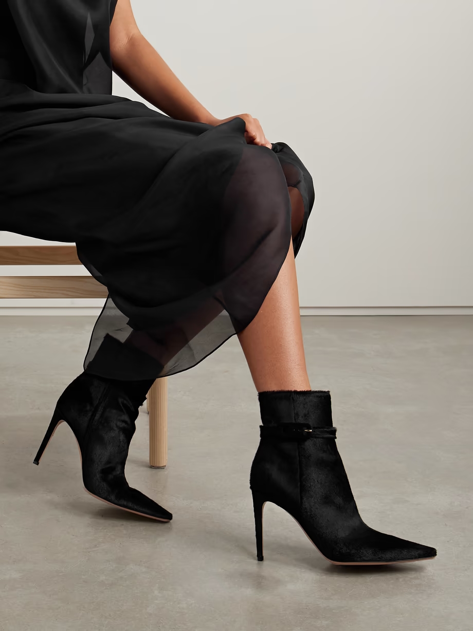 Linsay 95 buckled calf hair ankle boots Linsay 95 buckled calf hair ankle boots