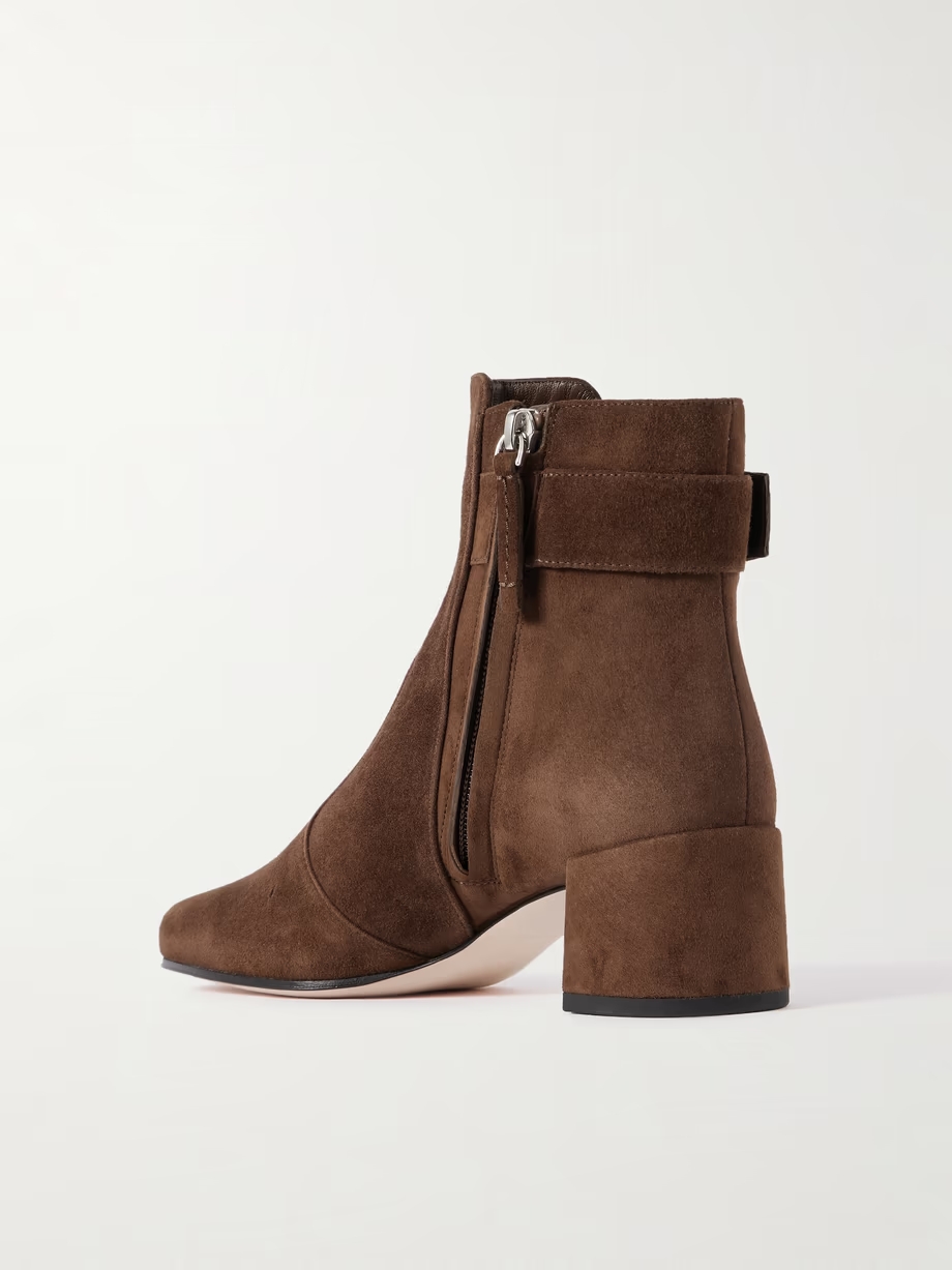 Tres Vivier Polly buckled suede ankle boots Tres Vivier Polly buckled suede ankle boots