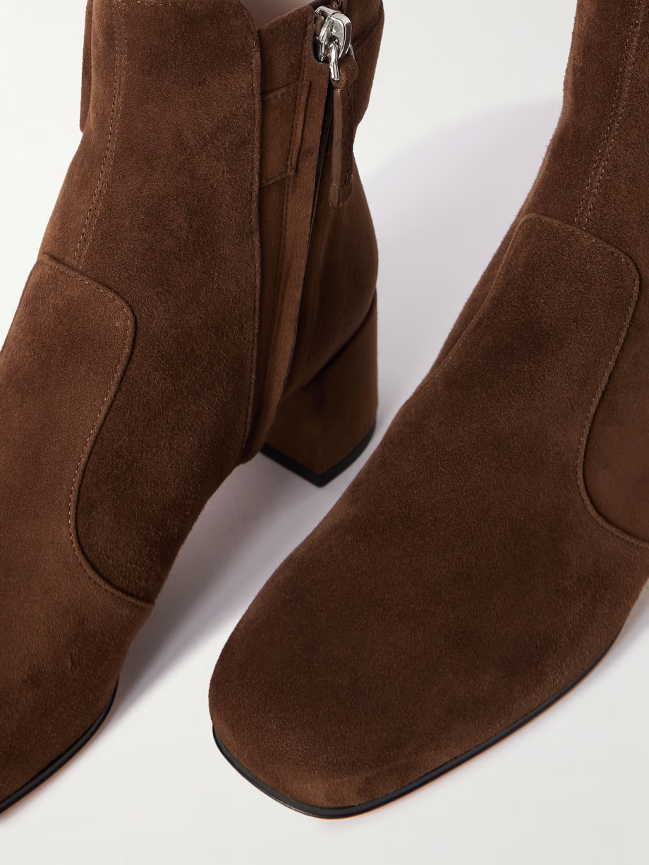 Tres Vivier Polly buckled suede ankle boots Tres Vivier Polly buckled suede ankle boots