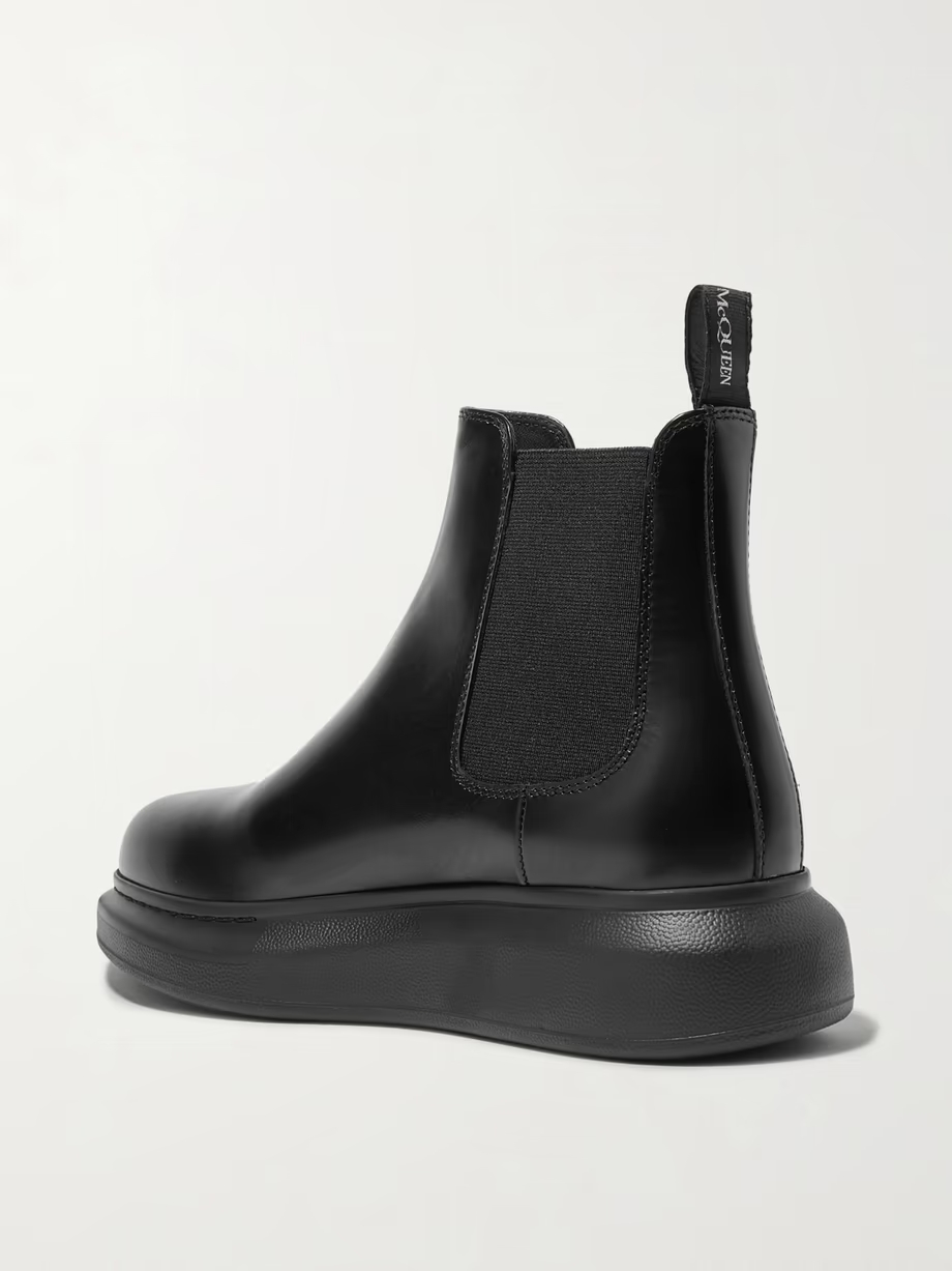 Glossed-leather exaggerated-sole Chelsea boots Glossed-leather exaggerated-sole Chelsea boots