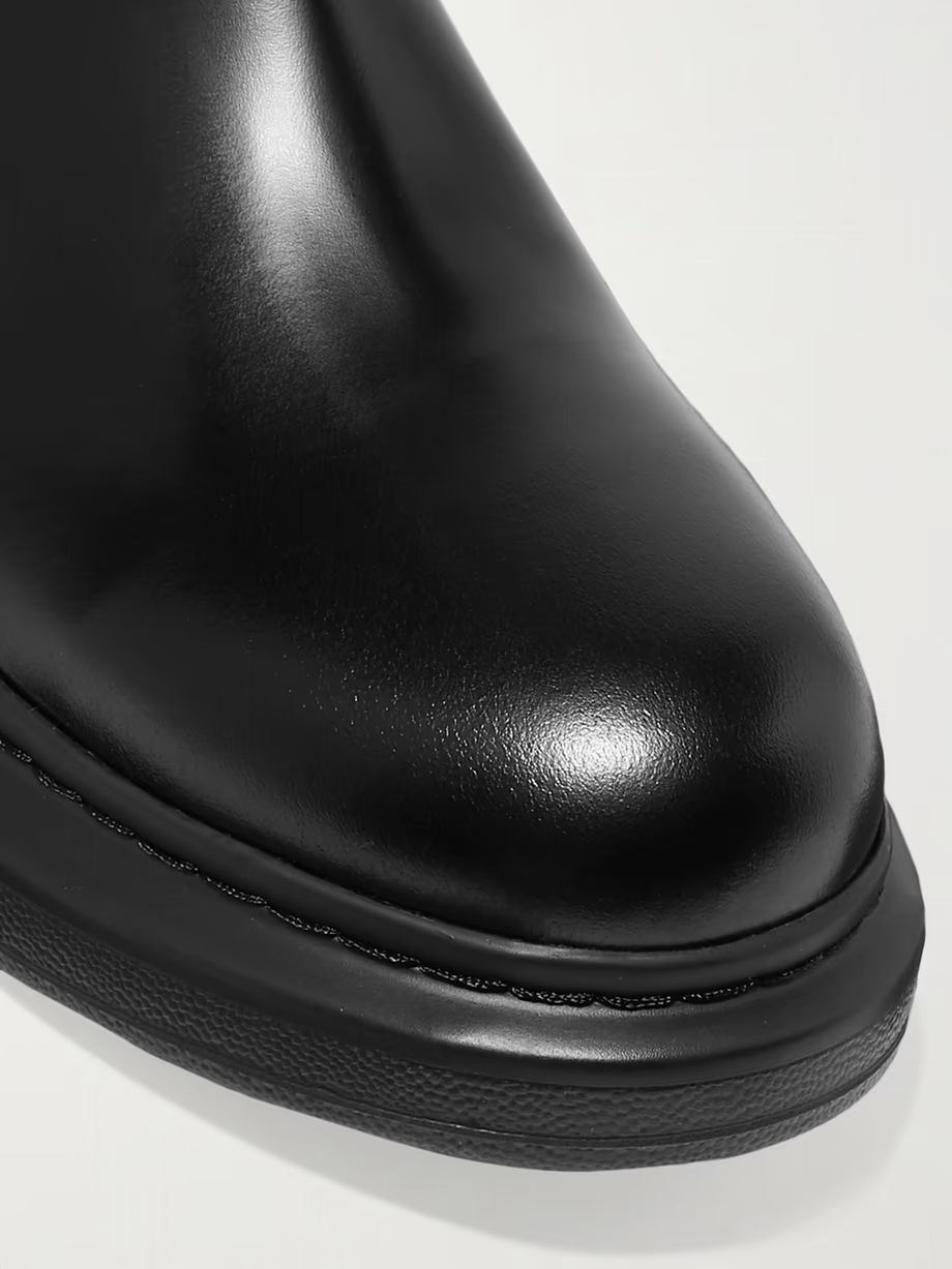 Glossed-leather exaggerated-sole Chelsea boots Glossed-leather exaggerated-sole Chelsea boots
