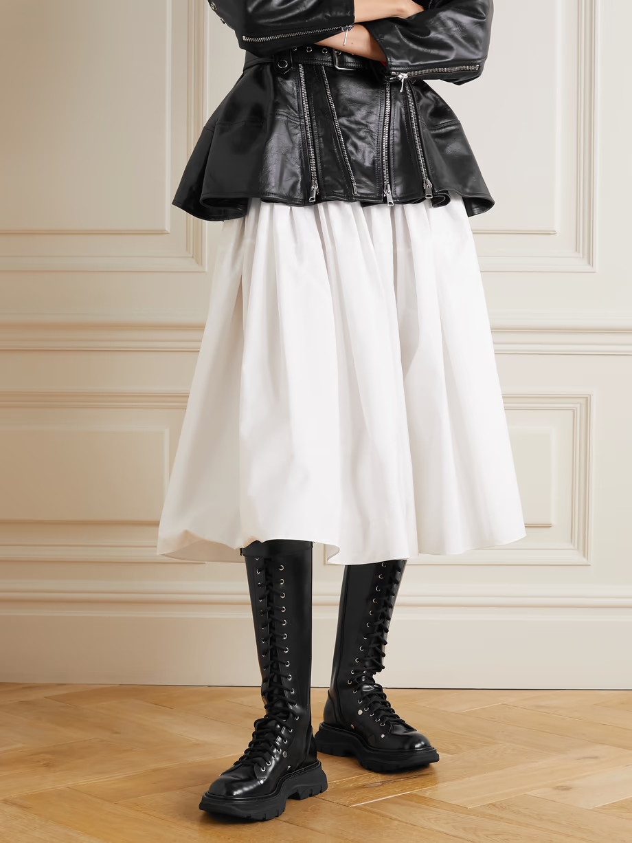 Glossed-leather exaggerated-sole knee boots Glossed-leather exaggerated-sole knee boots