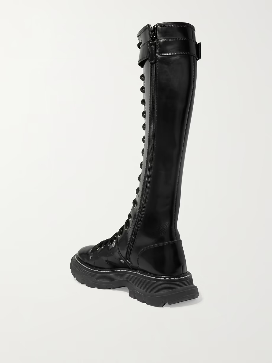 Glossed-leather exaggerated-sole knee boots Glossed-leather exaggerated-sole knee boots