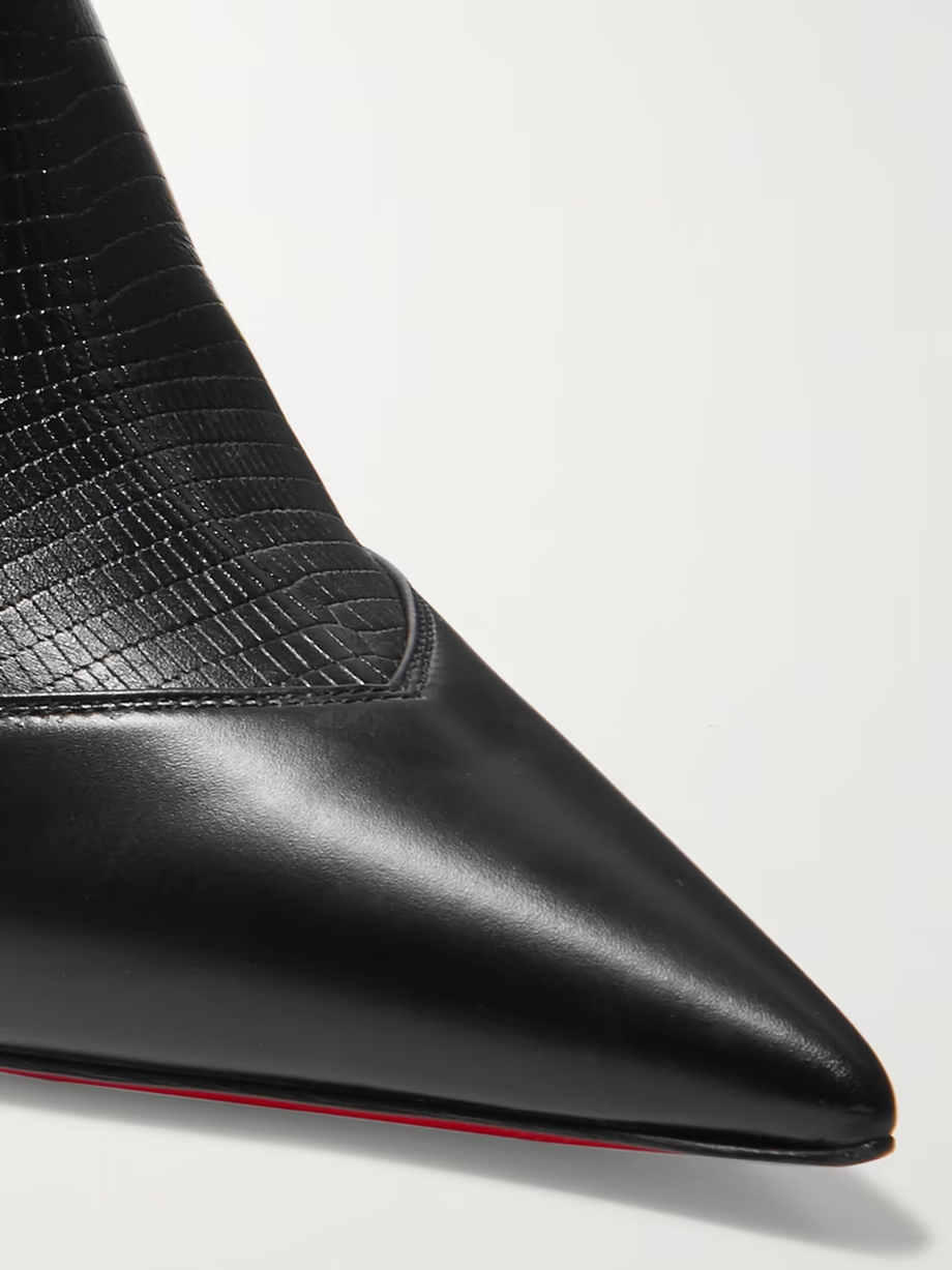 80 Paneled smooth and lizard-effect leather ankle boots 80 Paneled smooth and lizard-effect leather ankle boots