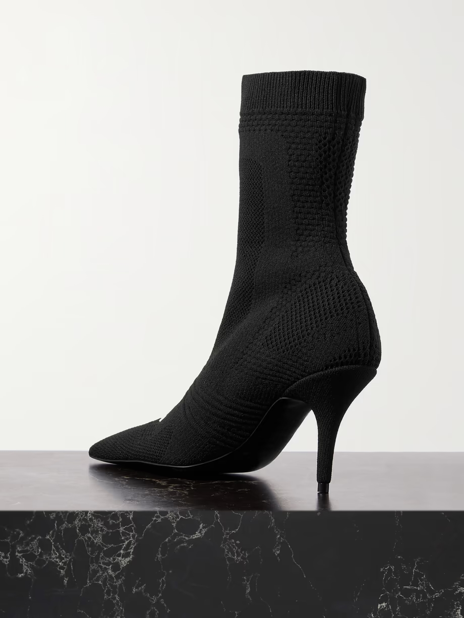Knife 2.0 logo-appliquéd stretch-knit ankle boots Knife 2.0 logo-appliquéd stretch-knit ankle boots
