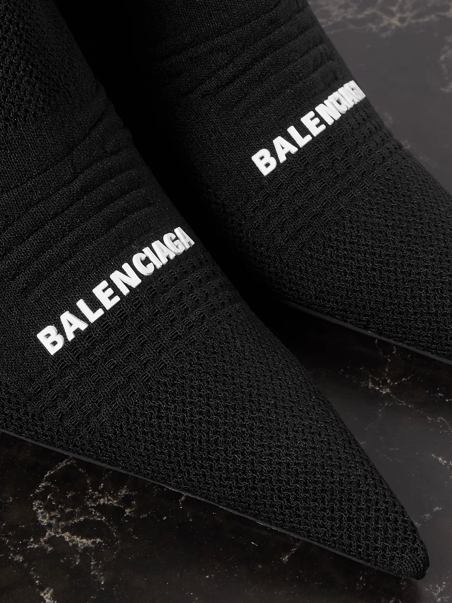 Knife 2.0 logo-appliquéd stretch-knit ankle boots Knife 2.0 logo-appliquéd stretch-knit ankle boots