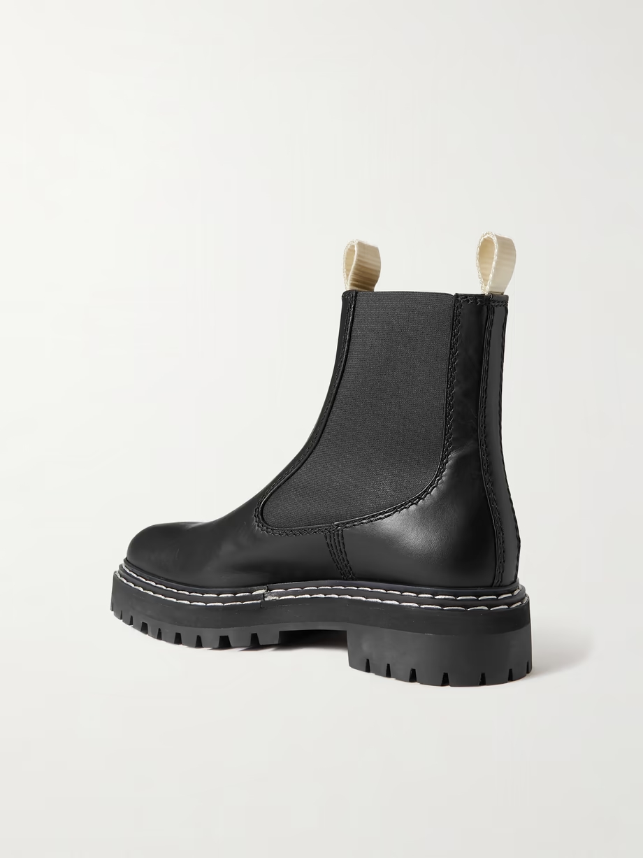 Topstitched leather Chelsea boots Topstitched leather Chelsea boots