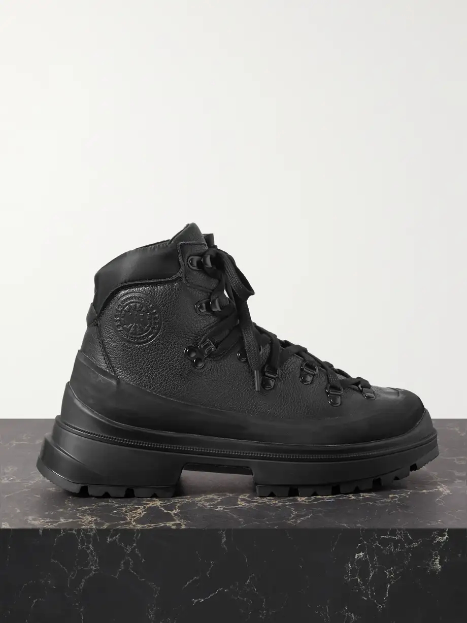 Journey shell-trimmed textured-leather ankle boots Journey shell-trimmed textured-leather ankle boots