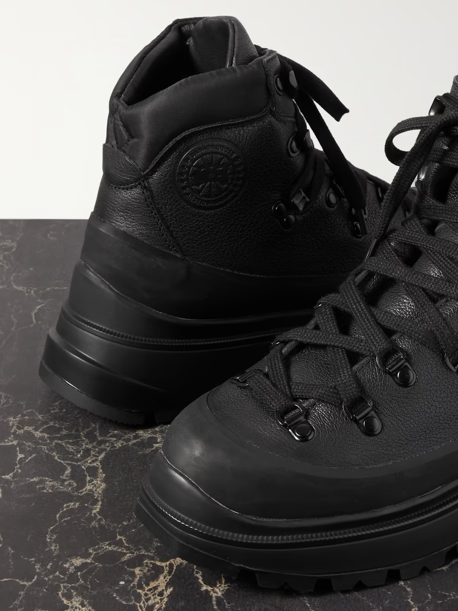 Journey shell-trimmed textured-leather ankle boots Journey shell-trimmed textured-leather ankle boots