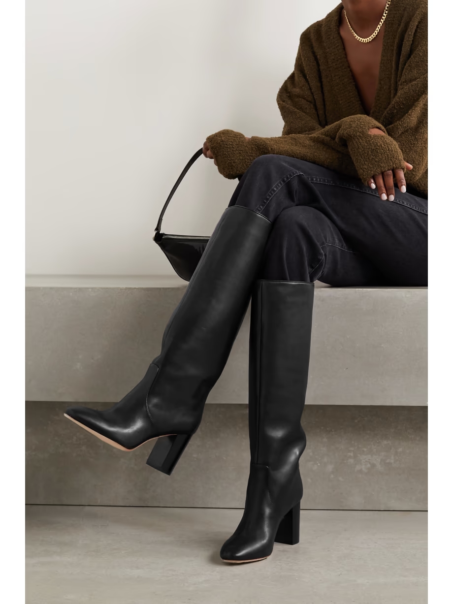 + NET SUSTAIN Goldy leather knee boots + NET SUSTAIN Goldy leather knee boots