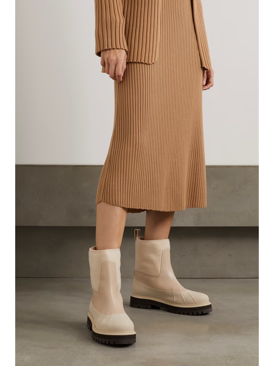 Regent cashmere and leather ankle boots Regent cashmere and leather ankle boots