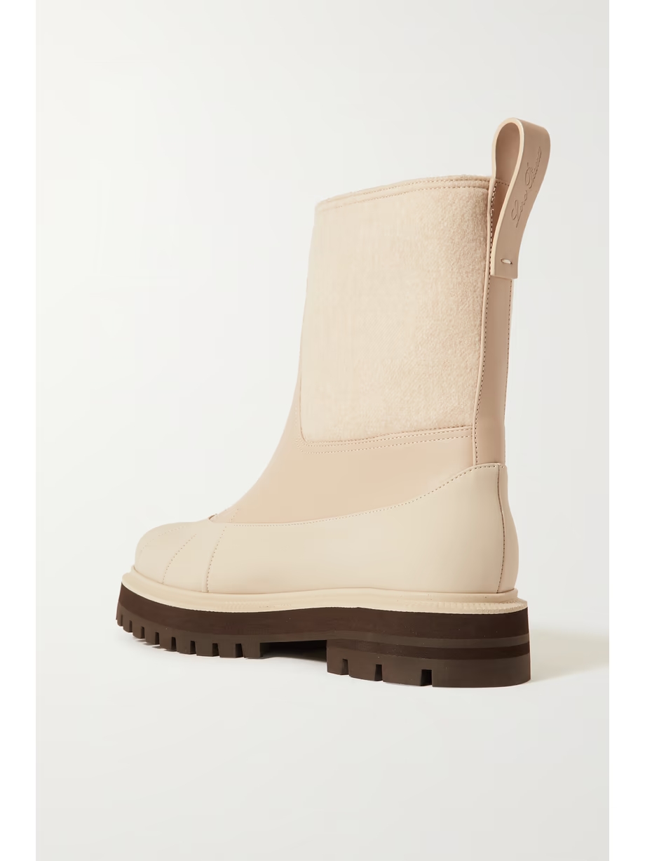 Regent cashmere and leather ankle boots Regent cashmere and leather ankle boots