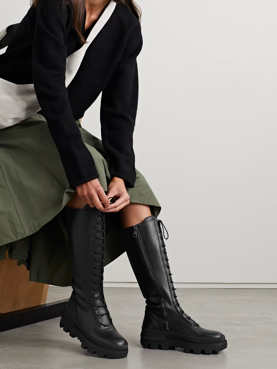 Vail leather lace-up knee boots Vail leather lace-up knee boots