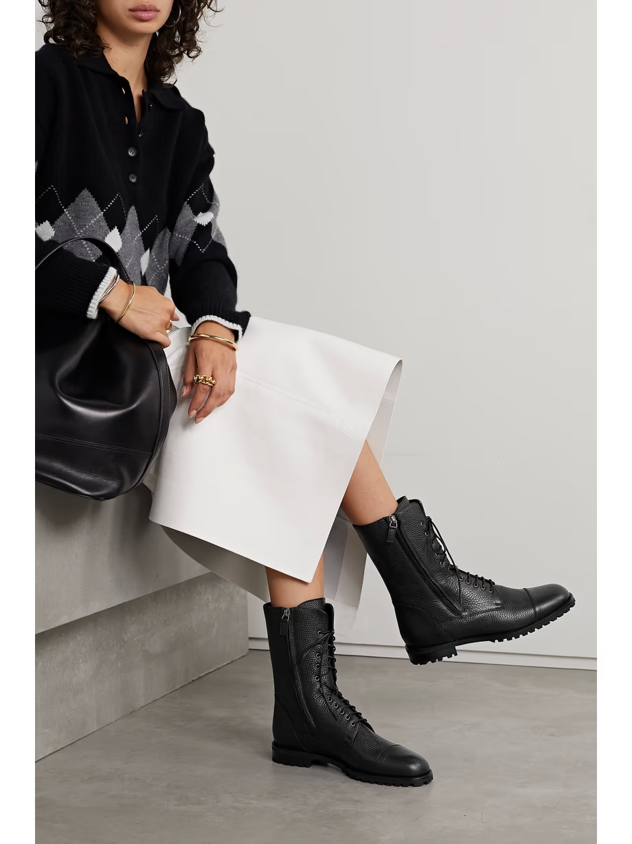 Lugata textured-leather ankle boots Lugata textured-leather ankle boots