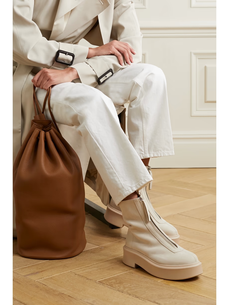 Textured-nubuck platform ankle boots Textured-nubuck platform ankle boots