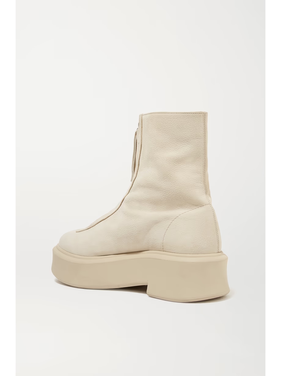 Textured-nubuck platform ankle boots Textured-nubuck platform ankle boots