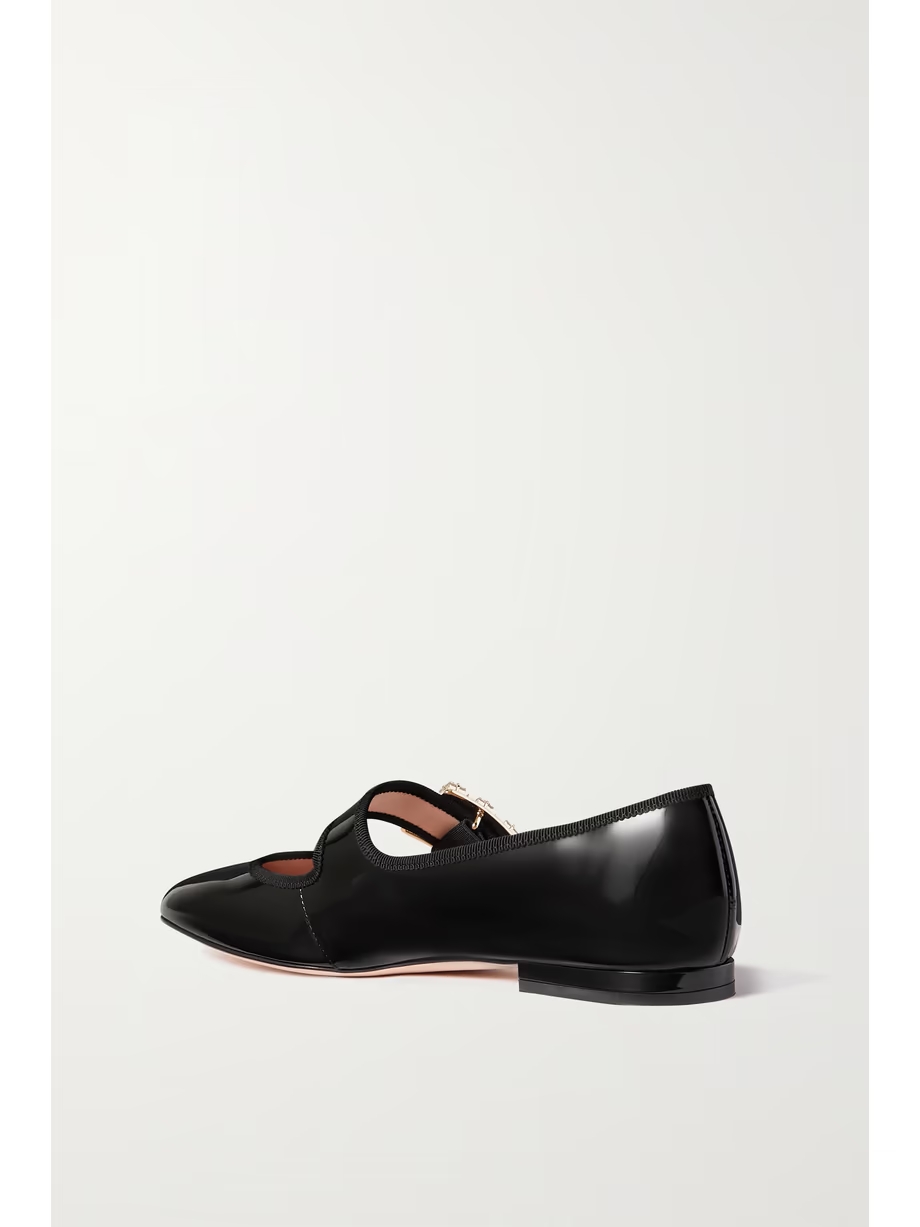 Très Vivier Strass Babies crystal-embellished patent-leather ballet flats Très Vivier Strass Babies crystal-embellished patent-leather ballet flats